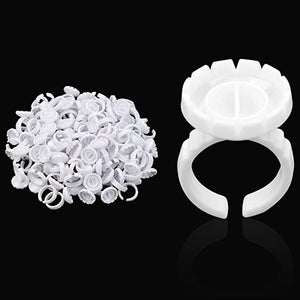 White Blossom Cup Glue Rings (100pcs)